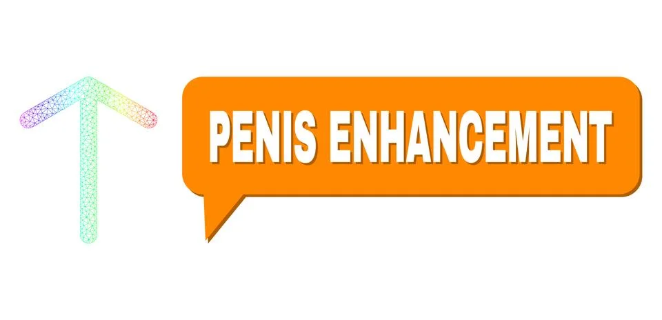 Rainbow Net Gradient Arrow Up Icon and Penis Enhancement Conversation Bubble 스톡 일러스트