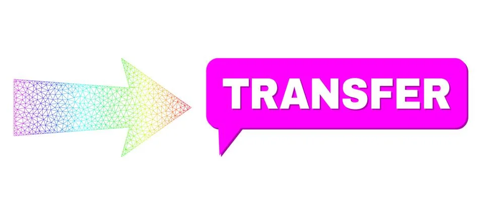 Rainbow Net Gradient Arrow Right Icon and Transfer Chat Bubble with Shadow イラスト素材