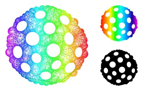 Rainbow Net Gradient Bacterium Spore Icon 스톡 일러스트