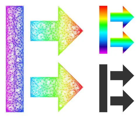 Rainbow Net Gradient Bring Right Icon 스톡 일러스트