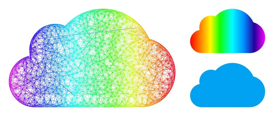 Rainbow Net Gradient Cloud Icon Stock Illustration