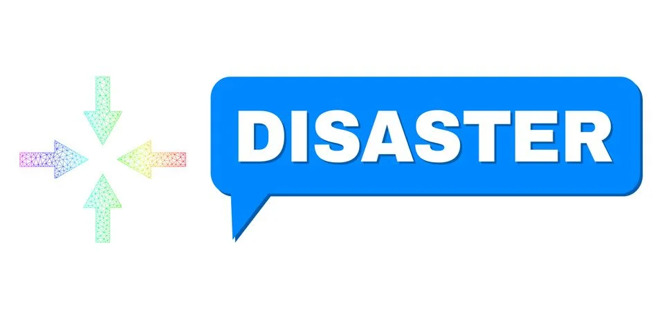 Rainbow Net Gradient Compress Arrows Icon and Disaster Message Balloon with イラスト素材