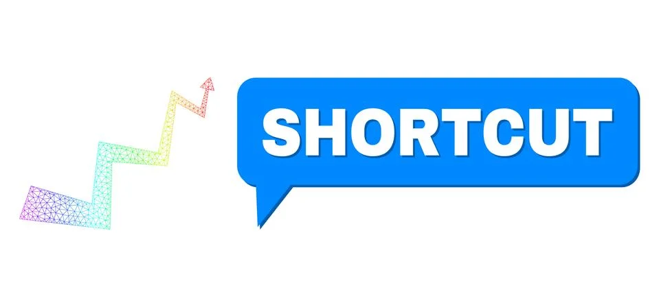 Rainbow Net Gradient Curve Arrow Icon and Shortcut Chat Frame with Shadow イラスト素材