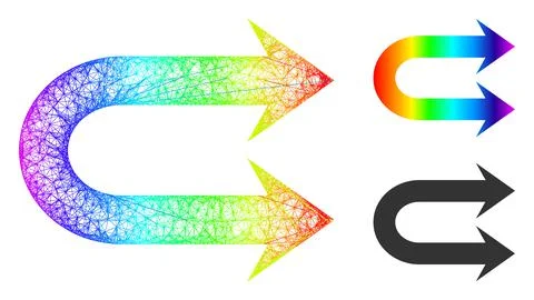 Rainbow Net Gradient Double Right Arrow Icon 스톡 일러스트