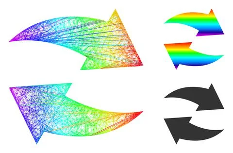 Rainbow Net Gradient Exchange Arrows Icon 스톡 일러스트