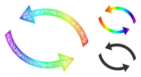 Rainbow Net Gradient Exchange Arrows Icon Stockillustratie