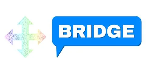 Rainbow Net Gradient Expand Arrows Icon and Bridge Conversation Cloud with イラスト素材