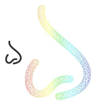 Rainbow Net Gradient Human Nose Icon Stock Illustration