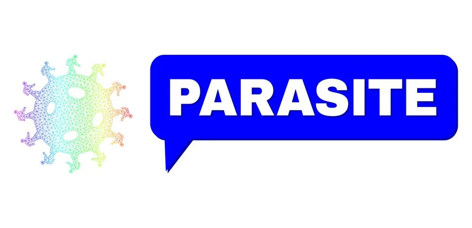 Rainbow Net Gradient Human Virus Icon and Parasite Speech Cloud with Shadow Illustrazione stock