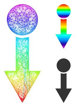 Rainbow Net Gradient Pull Down Icon Stock Illustration