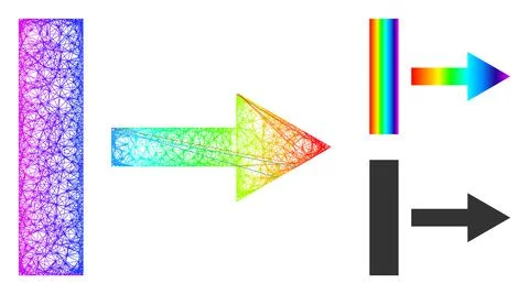 Rainbow Net Gradient Pull Right Icon Stock Illustration