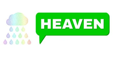 Rainbow Net Gradient Rain Cloud Icon and Heaven Chat Cloud with Shadow Illustrazione stock