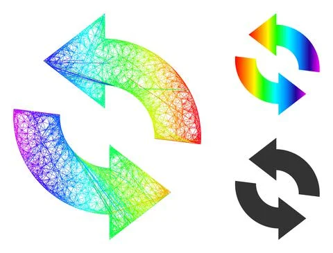 Rainbow Net Gradient Refresh Icon 스톡 일러스트
