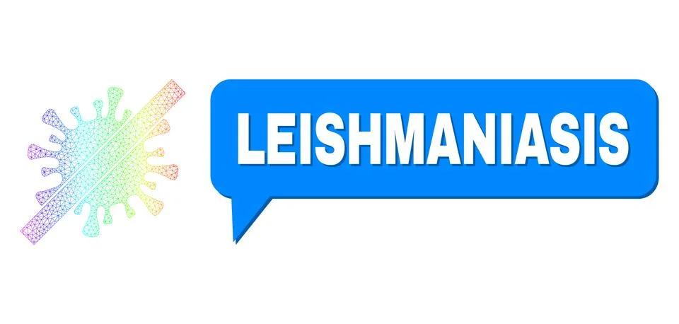 Rainbow Net Gradient Remove Coronavirus Icon and Leishmaniasis Chat Bubble with Stock Illustration