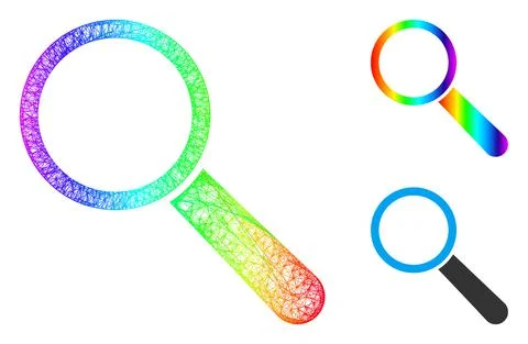 Rainbow Net Gradient Search Tool Icon Stock Illustration