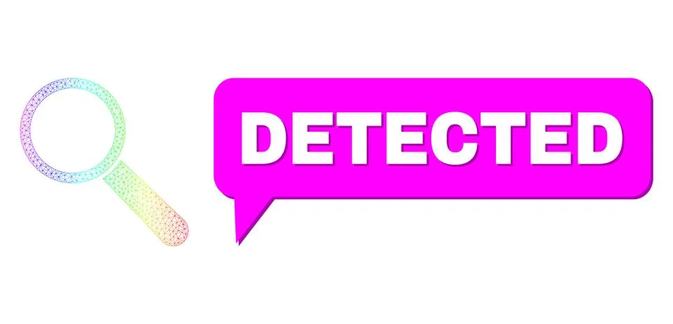 Rainbow Net Gradient Search Tool Icon and Detected Conversation Bubble with Stockillustratie