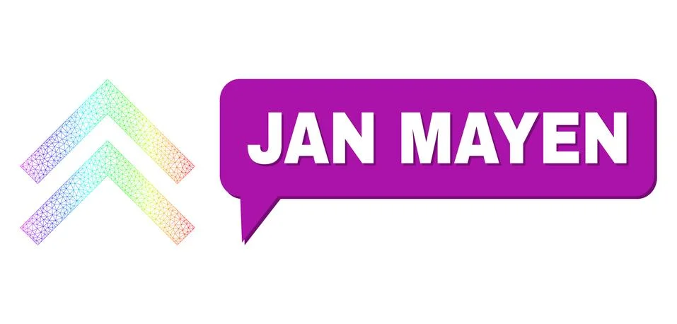 Rainbow Net Gradient Shift Up Icon and Jan Mayen Message Bubble with Shadow イラスト素材