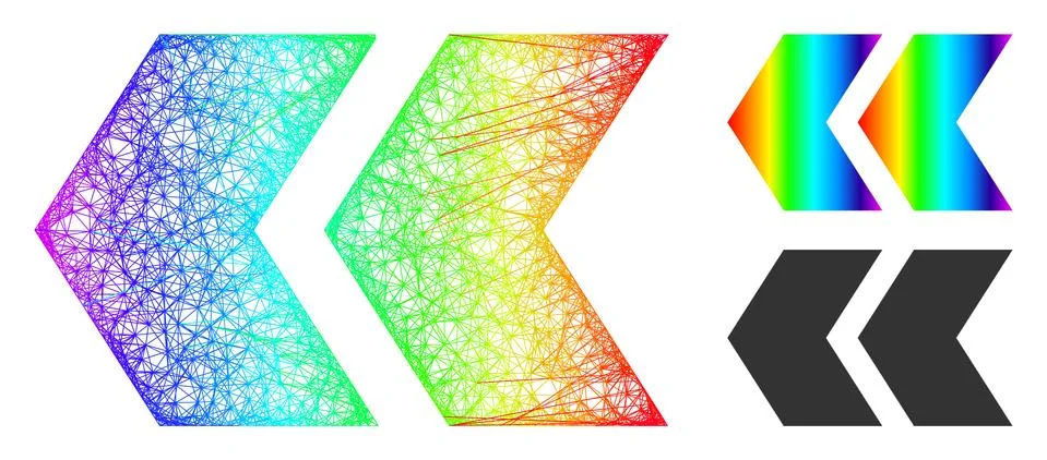 Rainbow Net Gradient Shift Left Icon 스톡 일러스트