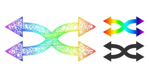 Rainbow Net Gradient Shuffle Arrows Horizontal Icon 스톡 일러스트