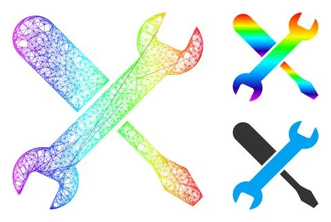 Rainbow Net Gradient Tuning Icon 스톡 일러스트