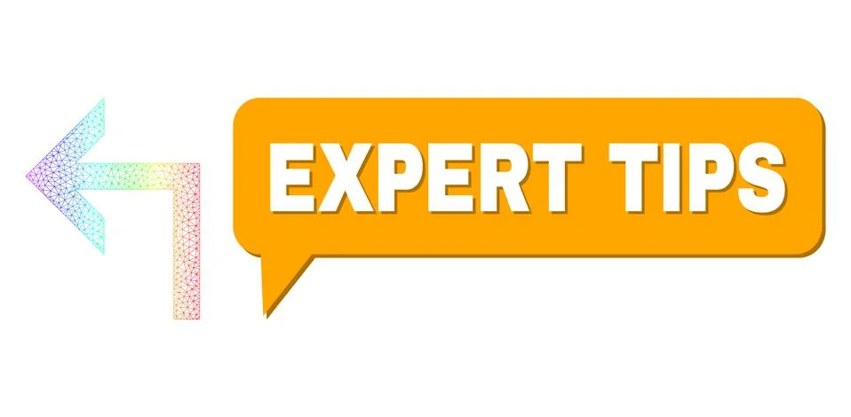 Rainbow Net Gradient Turn Left Icon and Expert Tips Conversation Frame with イラスト素材