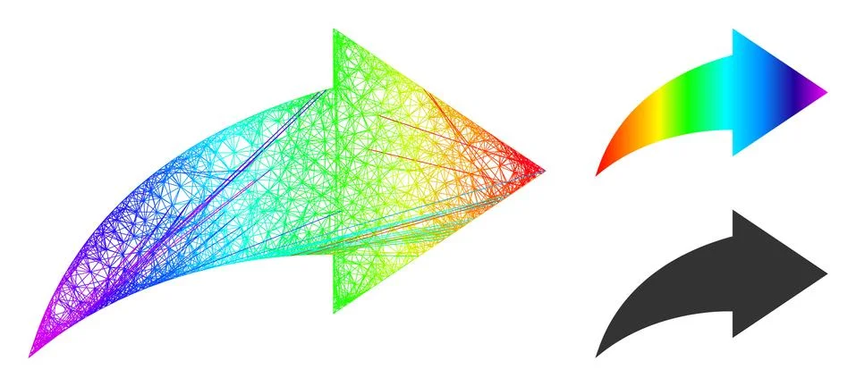Rainbow Net Mesh Gradient Redo Icon 스톡 일러스트