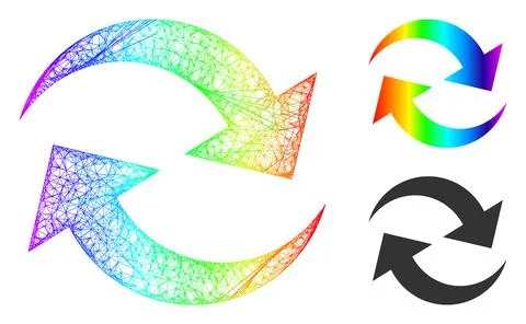 Rainbow Net Mesh Gradient Refresh Arrows Icon イラスト素材