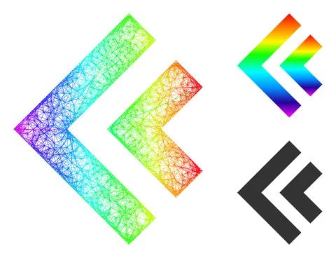 Rainbow Net Mesh Gradient Shift Left Icon 스톡 일러스트