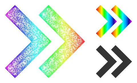Rainbow Net Mesh Gradient Shift Right Icon 스톡 일러스트