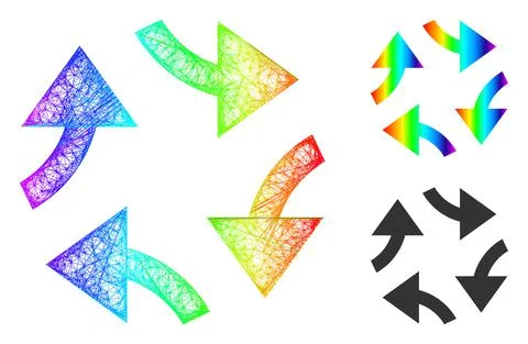 Rainbow Net Mesh Gradient Swirl Arrows Icon 스톡 일러스트