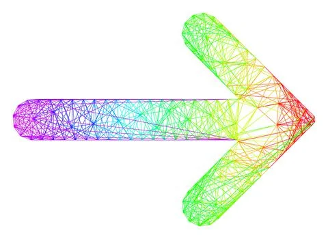 Rainbow Net Right Arrow 库存插图