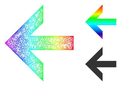 Rainbow Network Gradient Arrow Left Icon 스톡 일러스트