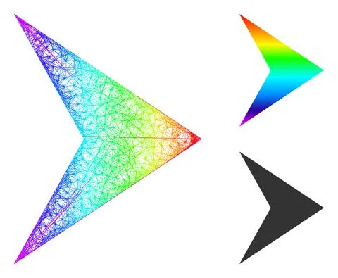 Rainbow Network Gradient Arrowhead Right Icon Stock Illustration