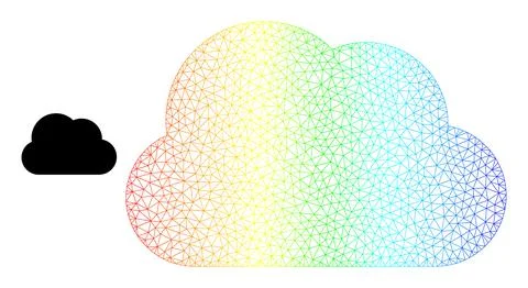 Rainbow Network Gradient Cloud Icon イラスト素材