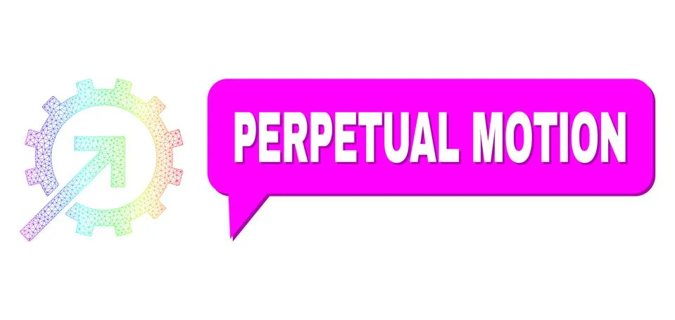Rainbow Network Gradient Cog Integration Icon and Perpetual Motion Message イラスト素材