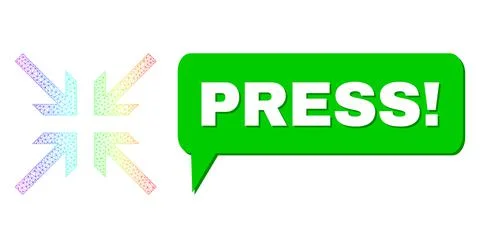 Rainbow Network Gradient Collide Arrows Icon and Press! Conversation Cloud with Illustrazione stock