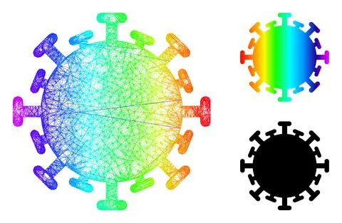 Rainbow Network Gradient Contagious Virus Icon 스톡 일러스트