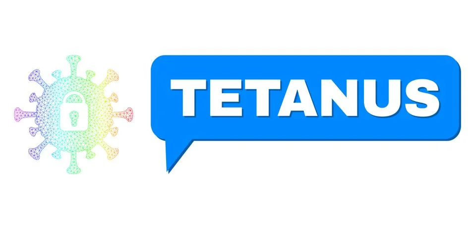 Rainbow Network Gradient Covid Lockdown Icon and Tetanus Conversation Bubble Stock Illustration