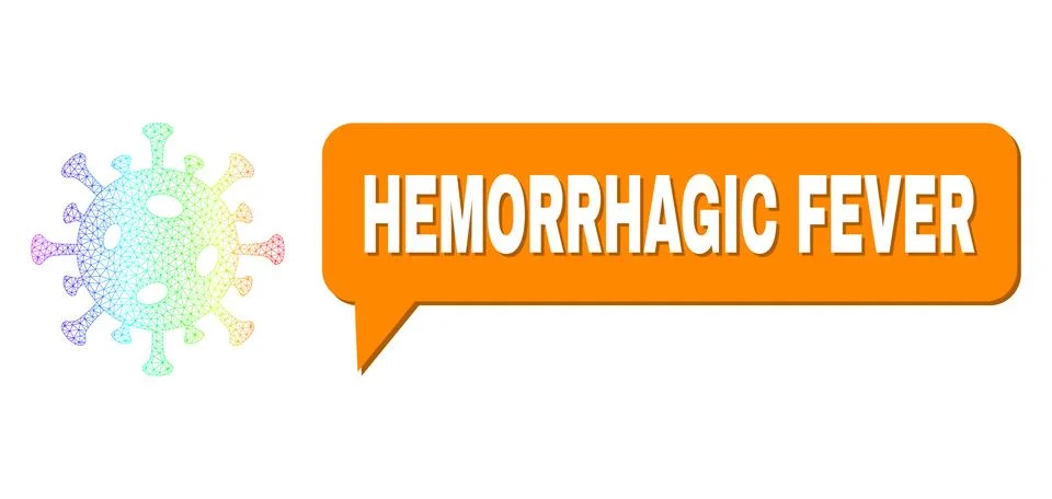 Rainbow Network Gradient Covid Virus Icon and Hemorrhagic Fever Speech Bubble イラスト素材