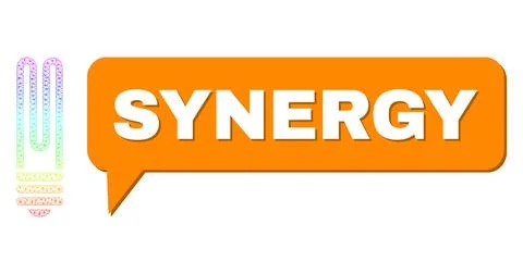 Rainbow Network Gradient Fluorescent Bulb Icon and Synergy Speech Balloon with Illustrazione stock