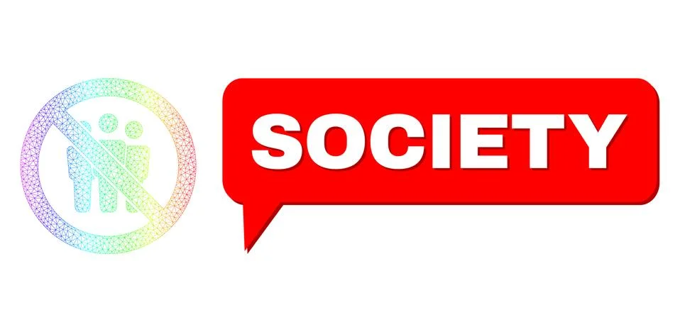 Rainbow Network Gradient Forbidden People Icon and Society Speech Bubble with 스톡 일러스트