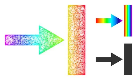 Rainbow Network Gradient Move Right Icon 스톡 일러스트