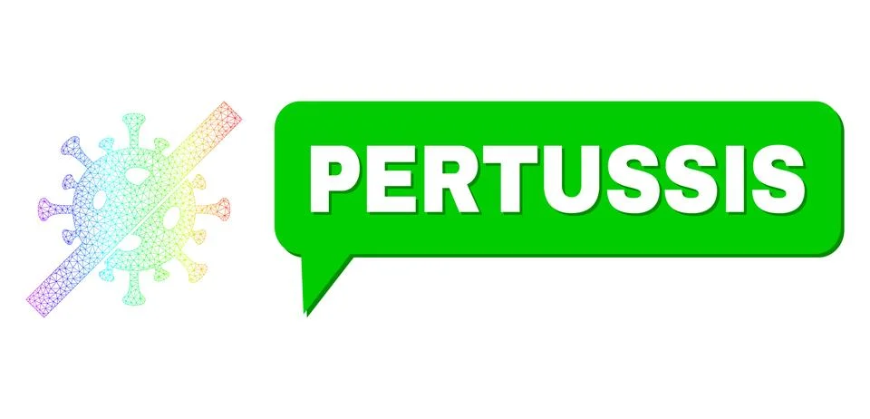 Rainbow Network Gradient No Flu Virus Icon and Pertussis Conversation Bubble イラスト素材