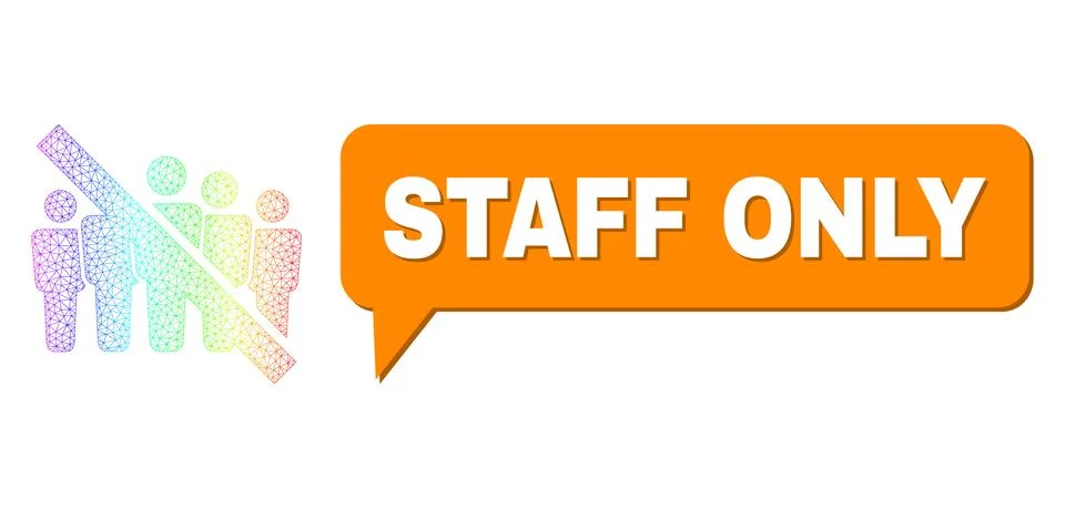 Rainbow Network Gradient No People Crowd Icon and Staff Only Chat Cloud with イラスト素材