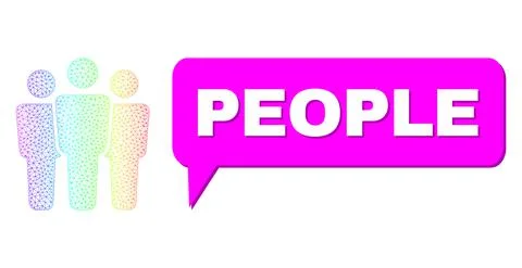Rainbow Network Gradient People Icon and People Chat Cloud with Shadow Stock Illustration