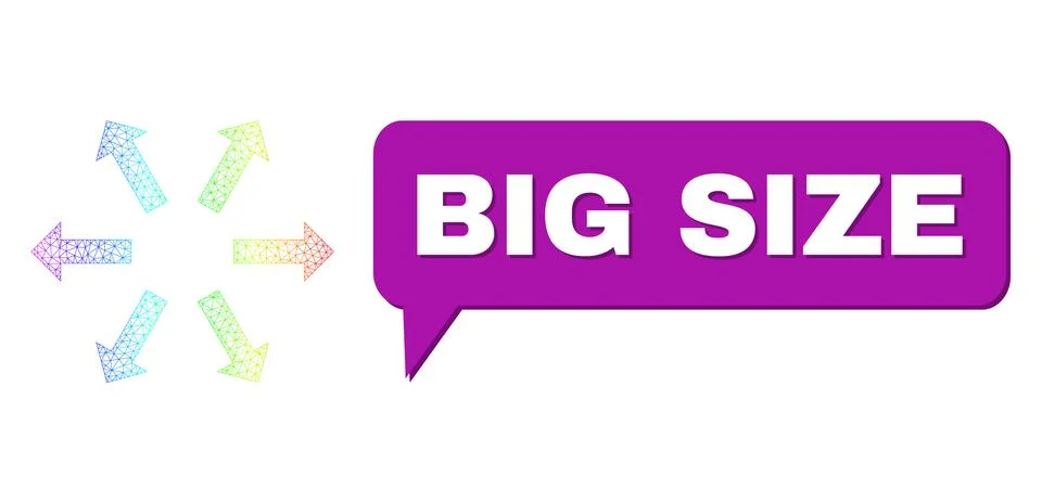 Rainbow Network Gradient Radial Arrows Icon and Big Size Chat Cloud with Shadow イラスト素材