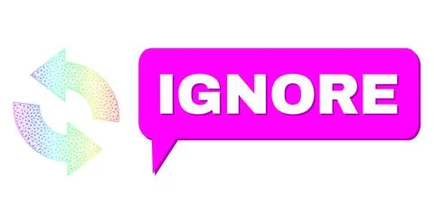 Rainbow Network Gradient Refresh Icon and Ignore Message Balloon with Shadow Ilustração Stock