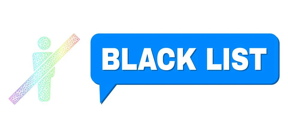 Rainbow Network Gradient Remove Man Icon and Black List Message Cloud with イラスト素材
