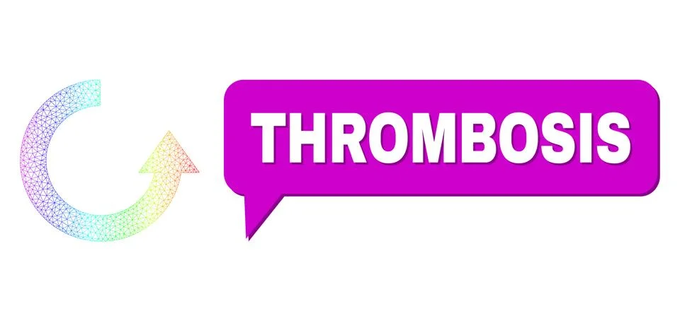 Rainbow Network Gradient Rotate Up Icon and Thrombosis Chat Balloon with Shadow Ilustración de archivo