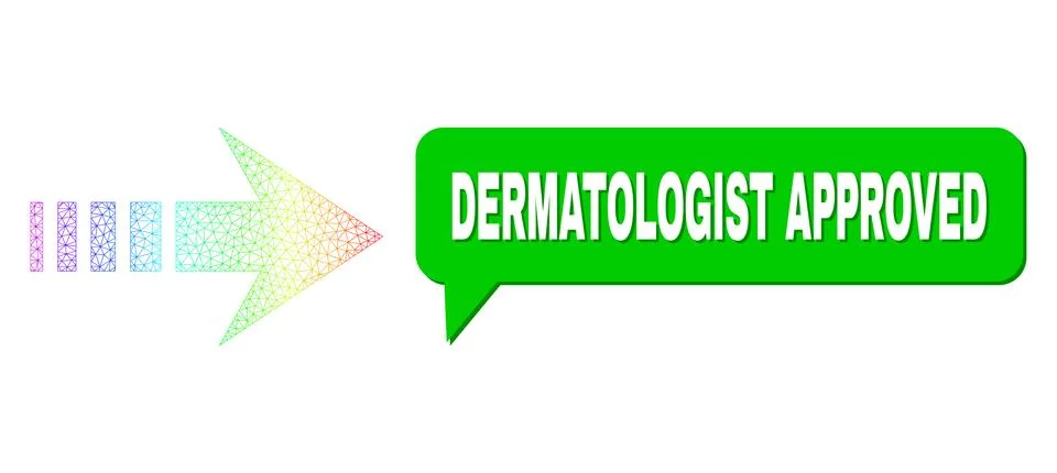 Rainbow Network Gradient Send Right Icon and Dermatologist Approved Chat Bubble Stock Illustration